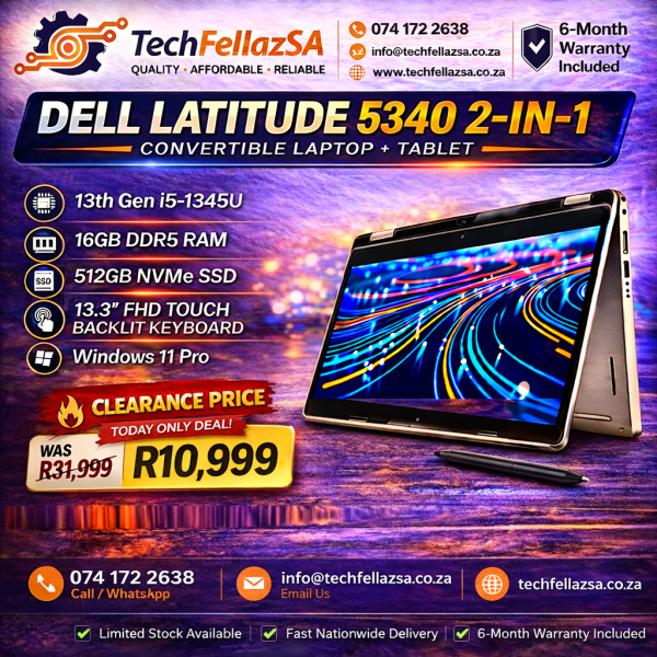 Dell Latitude 5340 2-in-1 i5-1345U | 16GB RAM | 512GB NVMe | 13.3β FHD Touch | Convertible Laptop + Tablet | Win 11 Pro | 6-Month Warranty